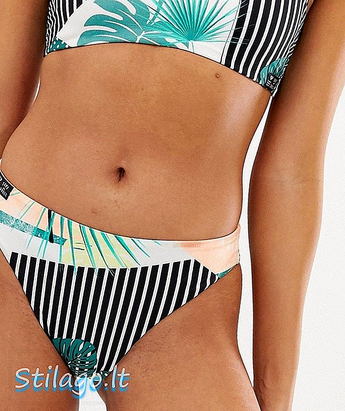 Roxy Pop Surf dno visokih nogu bikinija u tropical-Multi