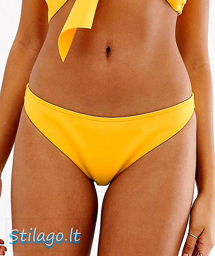 ASOS DESIGN - Bas de bikini taille basse en néoprène - Jaune doré
