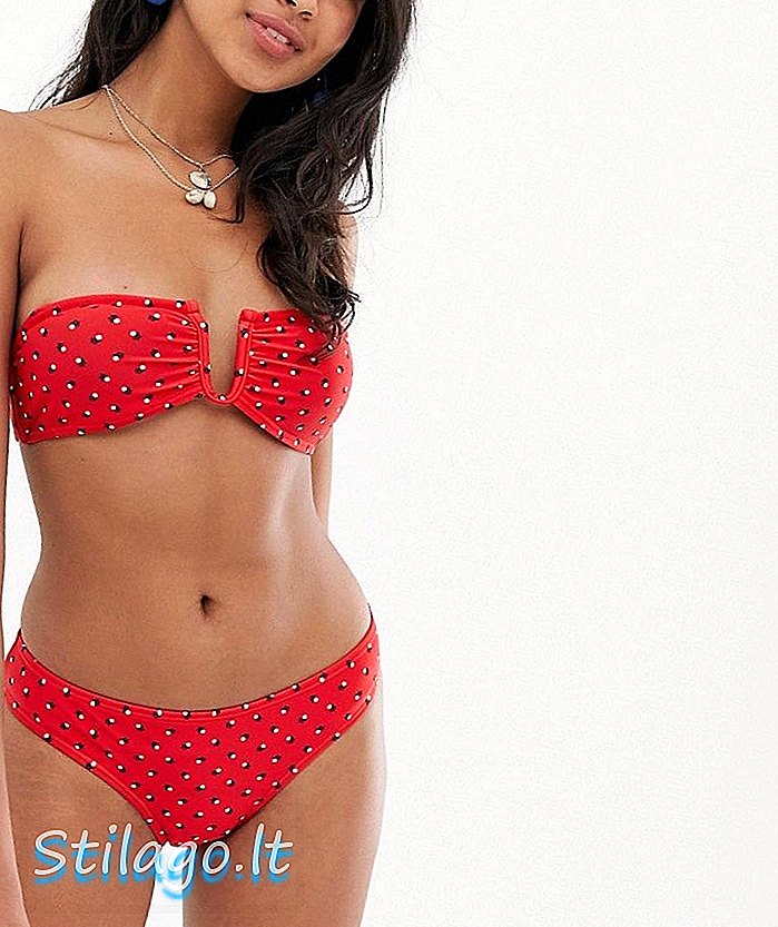 Francia kapcsolat Fleur spot bikini top-red