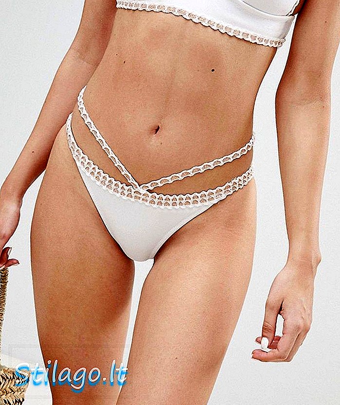 River Island doorlopende bikinibroekje met lage taille-White