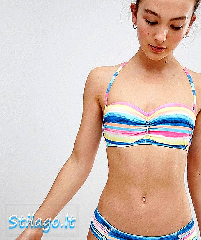 Seafolly daudzsvītru bandeau bikini tops