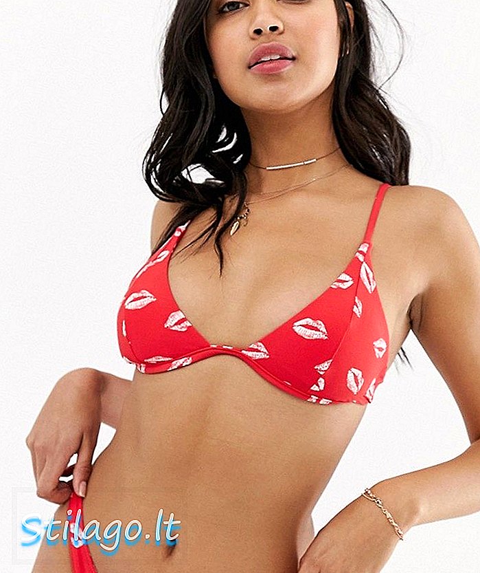 Amuse Society Besos beugel bikinitop in cherry-Multi