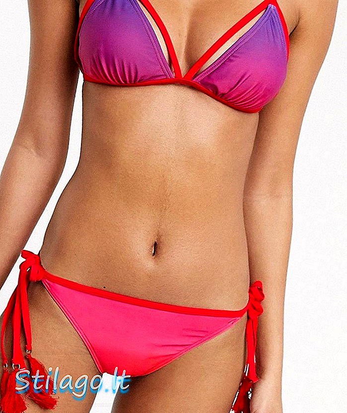 Vero Moda geo print slips side bikini bund-Multi