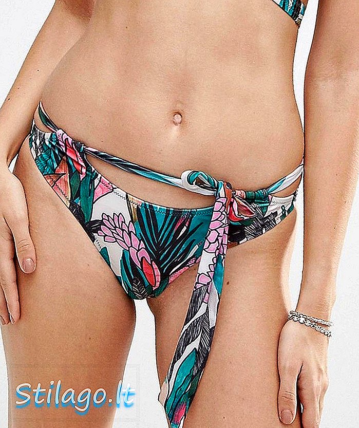 Bikini attillato con stampa tropicale Minkpink Bottom-Multi
