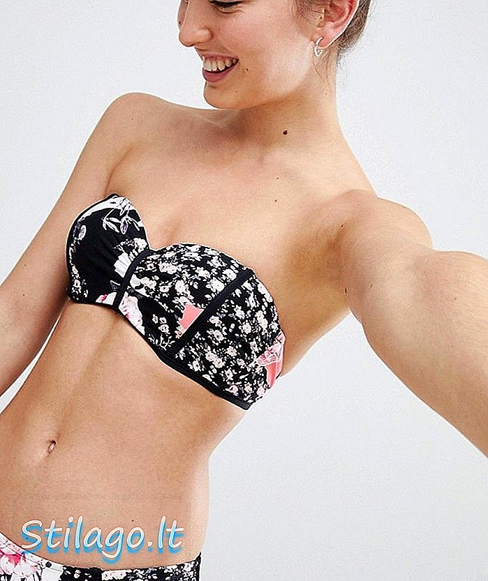 Tengerparti virágmintás csípő Bikini alsó-fekete