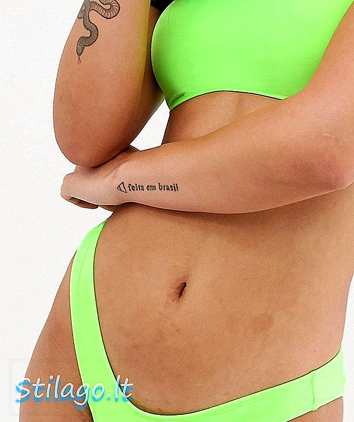 ASOS DESIGN - Bikini a vita alta con fondo bikini verde neon