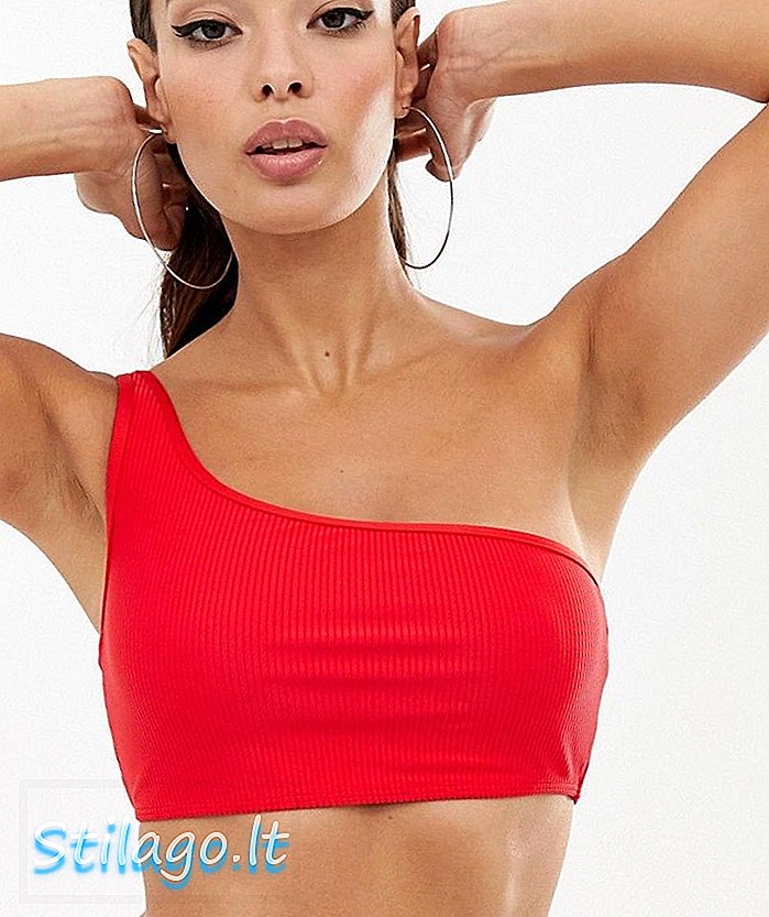 Frankies Bikinis Jayami top de bikini de un hombro-Rojo