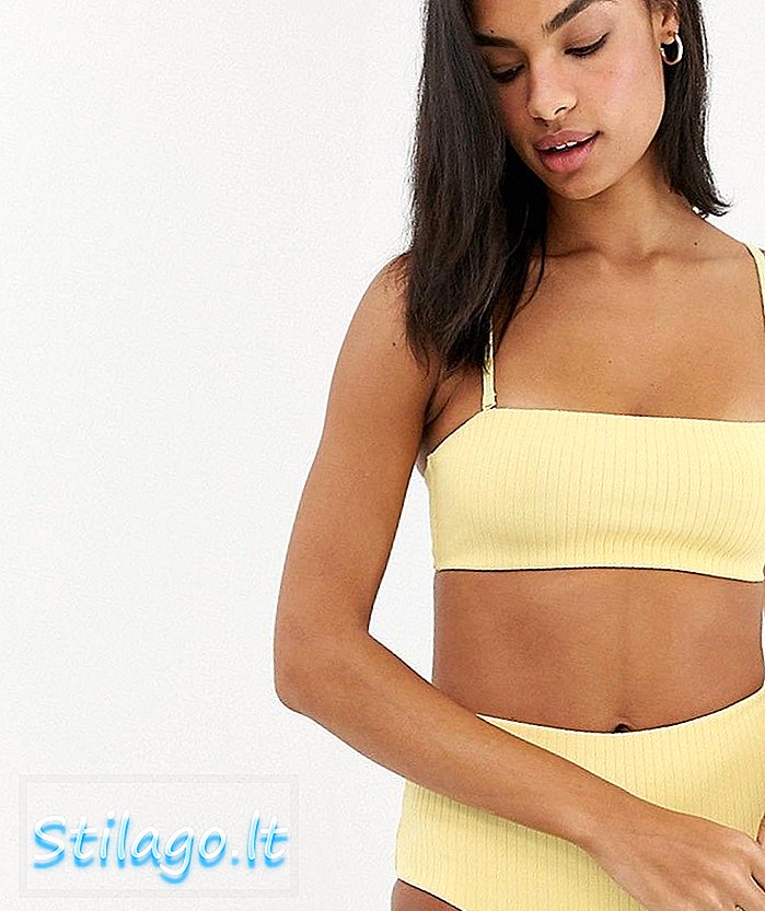 Wochentag Bikini-Slip mit hoher Taille in Gelb