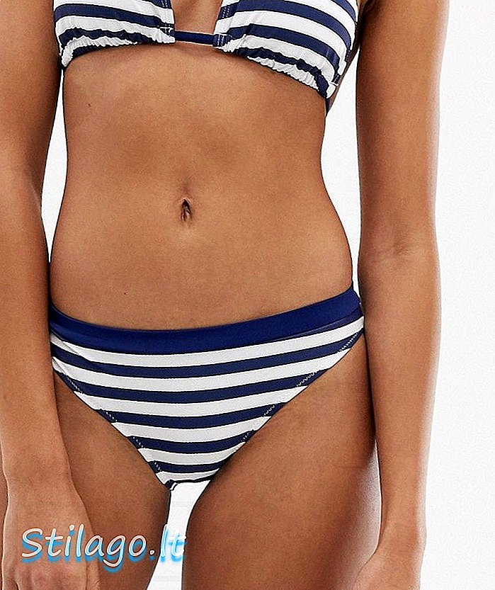 Dorina stripe hipster bikini bottom-Navy