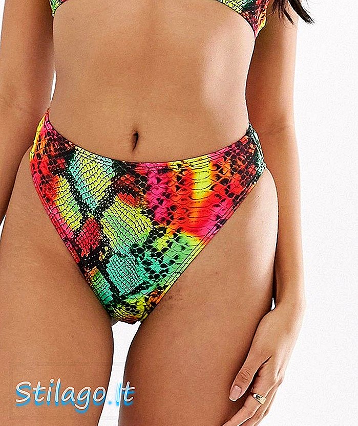 Jaded Londo neon yılan bikini dipleri-Multi