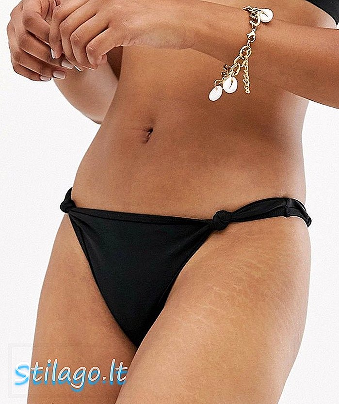Unik21 knude detalje bikini bund i højben-Sort