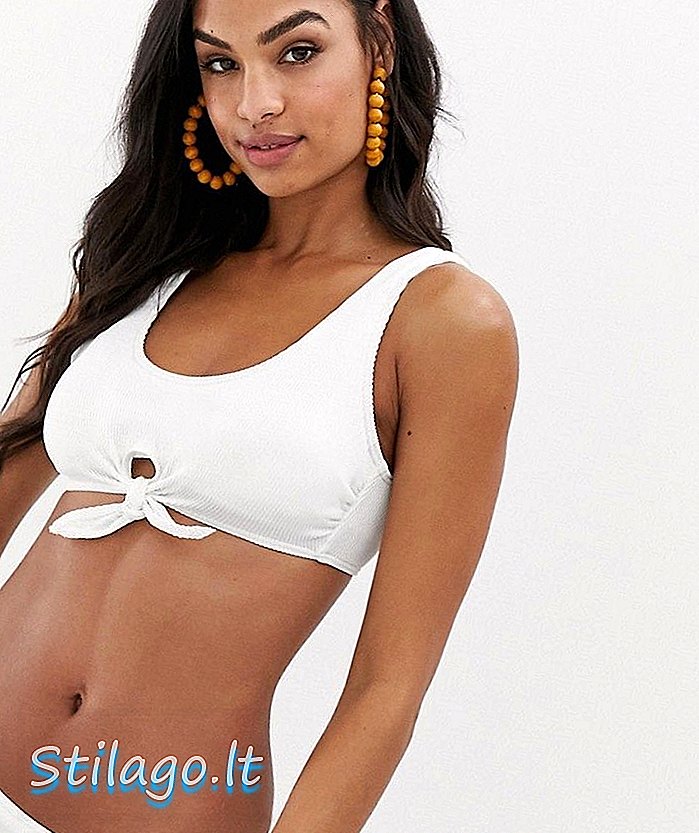 Pimkie - Bikinitop met gedraaide voorkant in wit