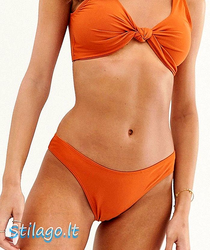 Unik21 simpul depan bikini kaki tinggi bawah-Orange