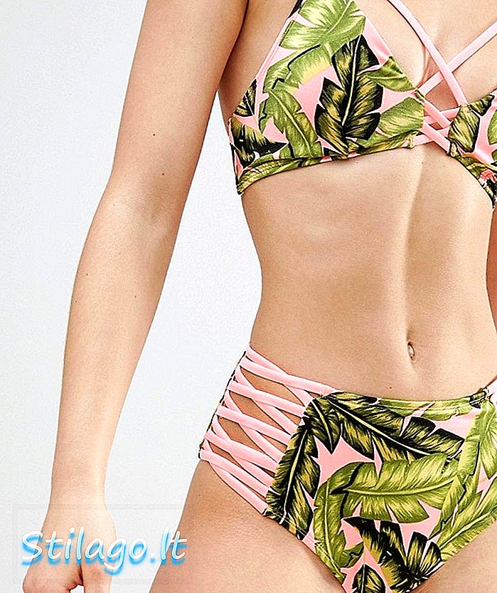 Hunkemoller Urban Utility tropischer Bikini mit hoher Taille und Multi