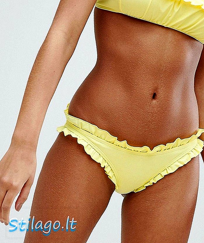 Bikini arricciato arricciato arricciato inchiostro giallo inferiore