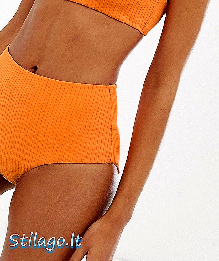 Bikini singkat tinggi pada hari kerja berwarna oranye