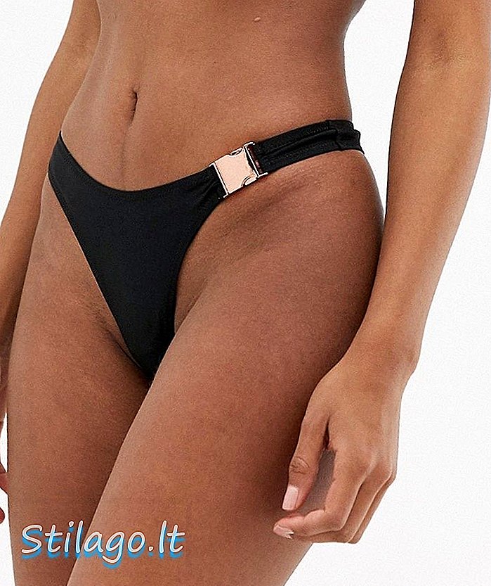 Candypants spenner høy ben bikini bunn i svart
