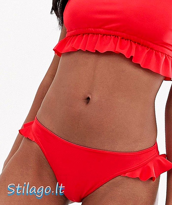 ASOS DESIGN glam frill bikini botten i rött