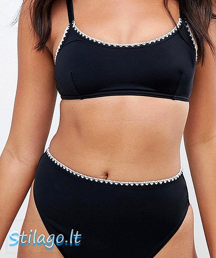 ASOS DESIGN reciklirajuća mješavina i usklađuje pokrivač za bikini obrezivanje bikini top-crni