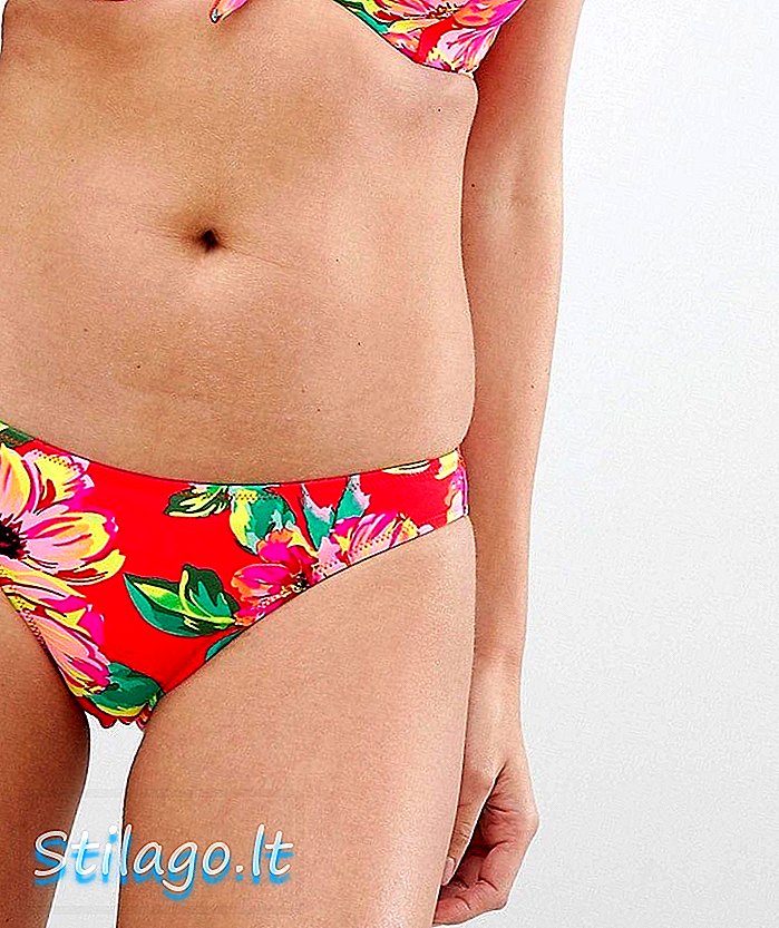 Gießen Sie Moi Bikini Bottom in rotem Blumen-Multi