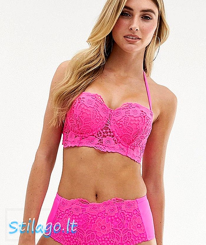 Slip bikini a vita alta Ann Summers Palma in rosa caldo