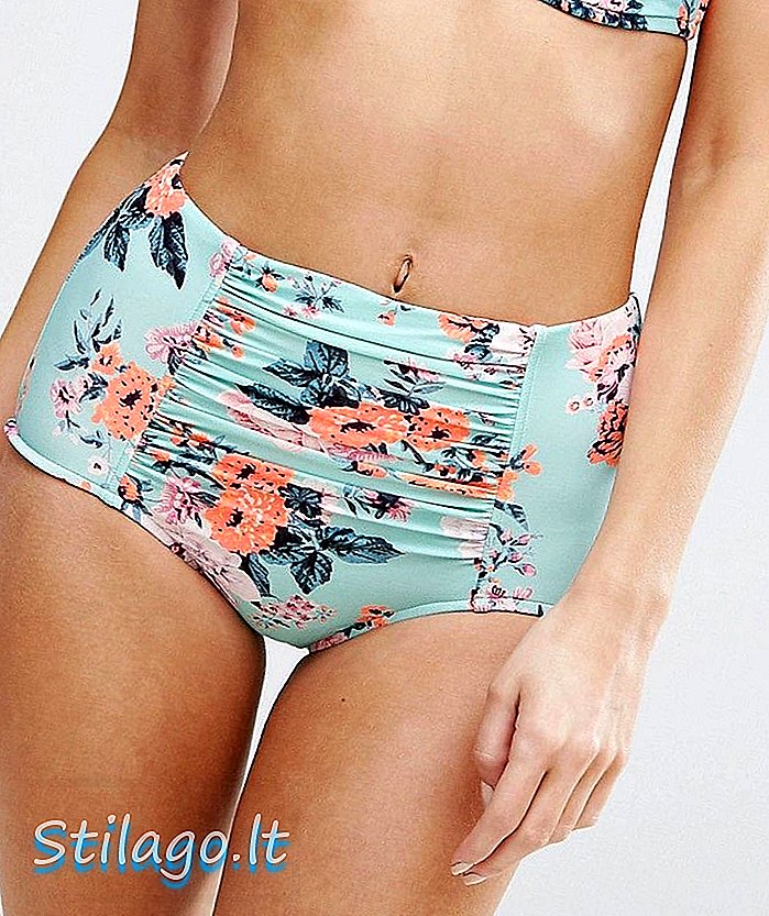 Seafolly Floral Power Mesh High Waisted Bikini Bottom-Multi