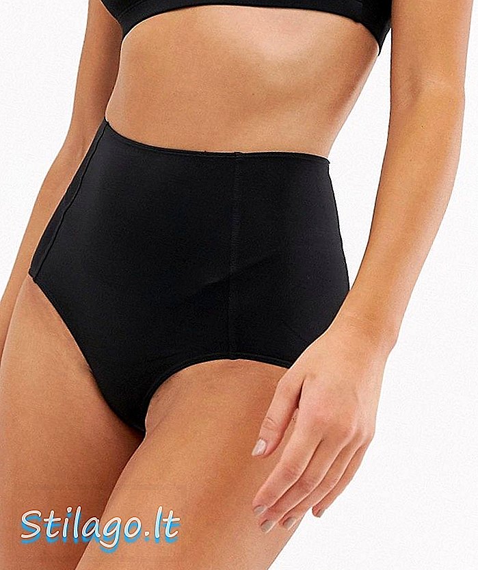 Monki bikinibroekje met hoge taille in zwart