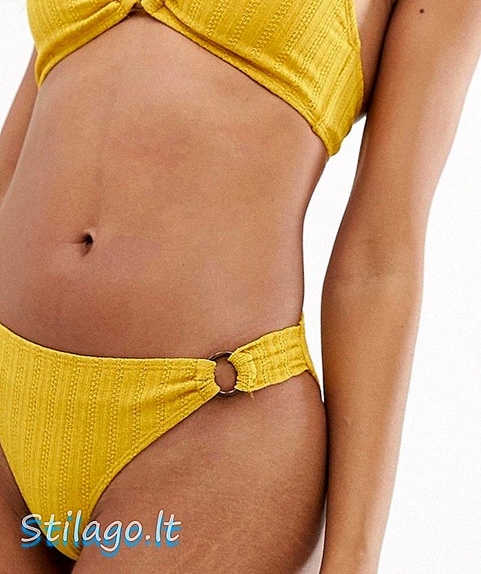 Vero Moda tekstur celana bikini kaki tinggi-Kuning