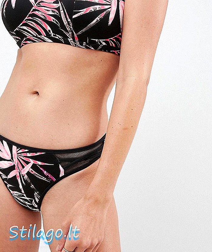 Freya Sunset Palm hipster bikini dưới-đen