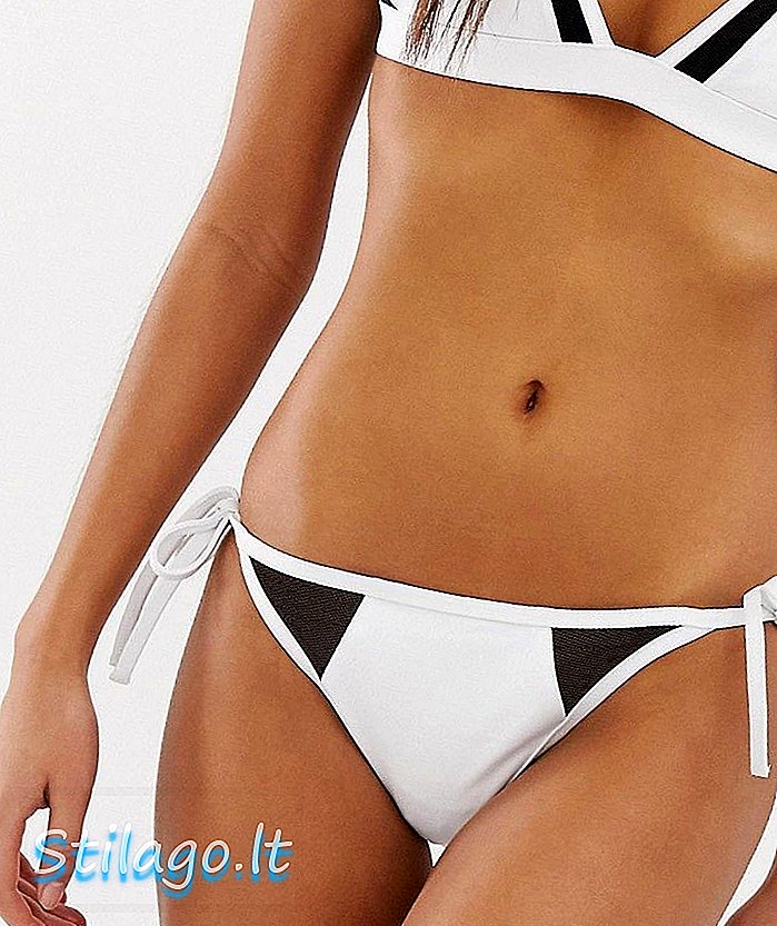 Calvin Klein beyaz, file ekli, yan bikini altı