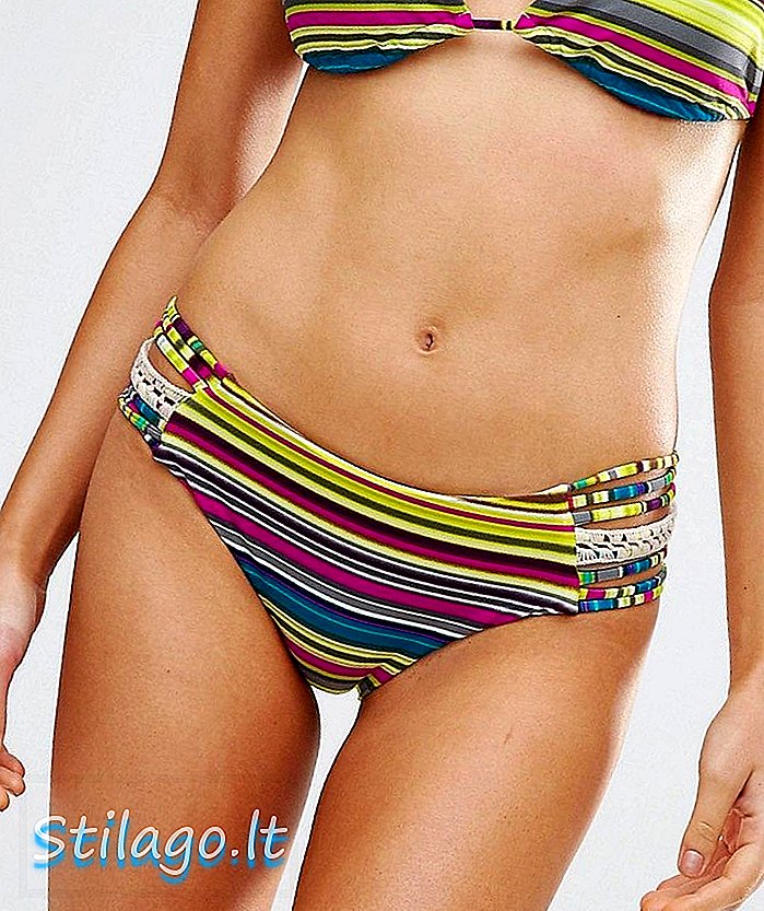 Radio Fidži Hipster Stripe Bikini Bottoms-Multi