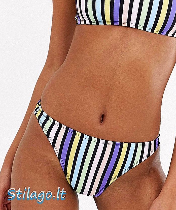Motel stripe bikini bottom-Multi