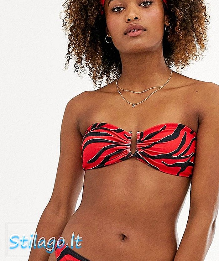 Gestuz Cana zebra print bikini bottom-Red