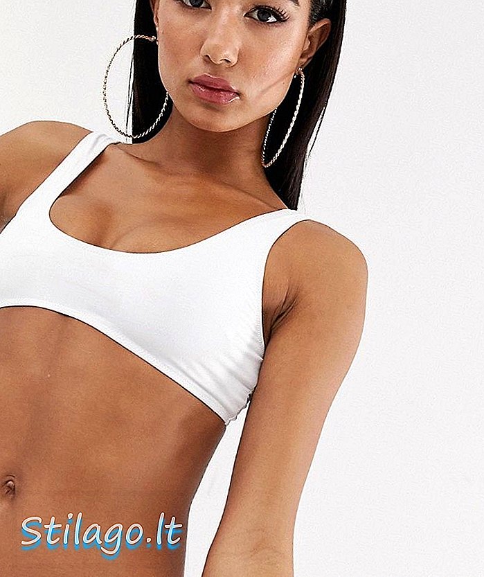 Missguided mix and match sports bikini top in white