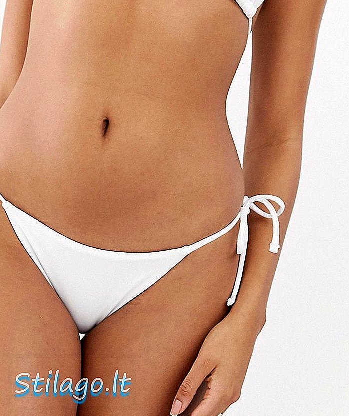 Braguita de bikini blanca con lazo anudado reciclado de ASOS DESIGN