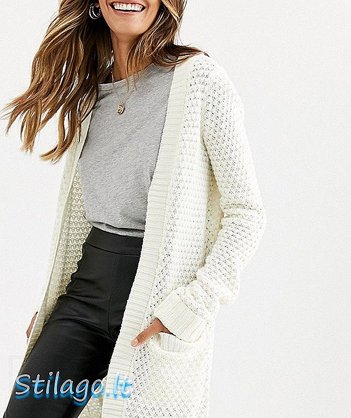 Cardigan ouvert en maille Vero Moda blanc cassé