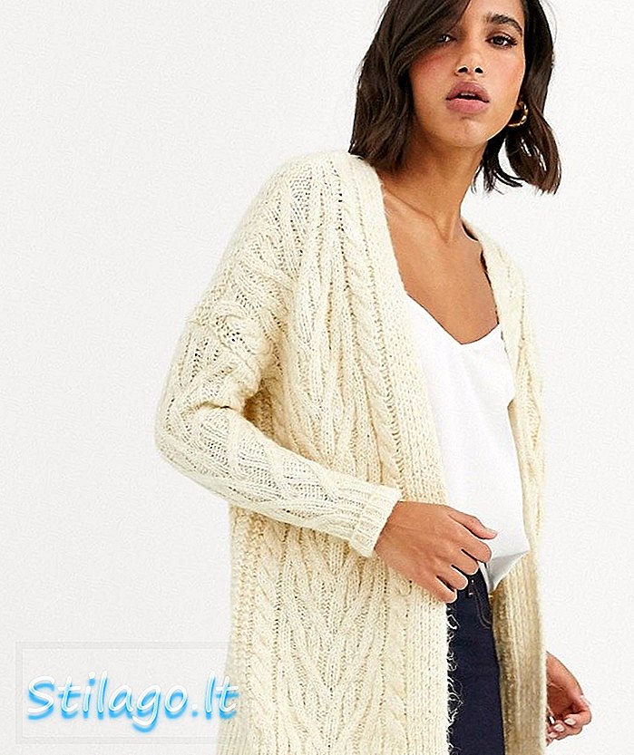 Pletený sveter Vero Moda nadrozmerný v krémovo-béžovej farbe