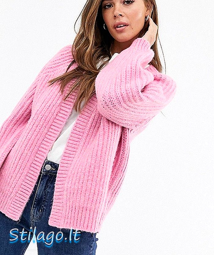 ASOS DESIGN - Cardigan grosso e soffice-Rosa