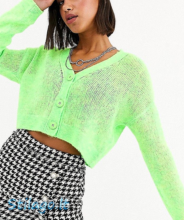 Cardi frontale con bottoni Bershka in verde menta