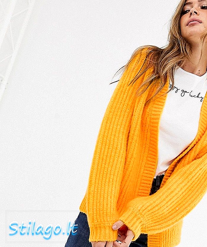 ASOS DESIGN pūkuotas stambusis megztinis-geltonas
