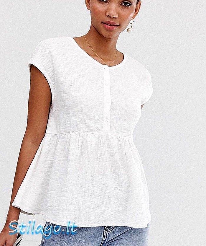 Teksturowana bluza typu Y.A.S z guzikami w kolorze białym