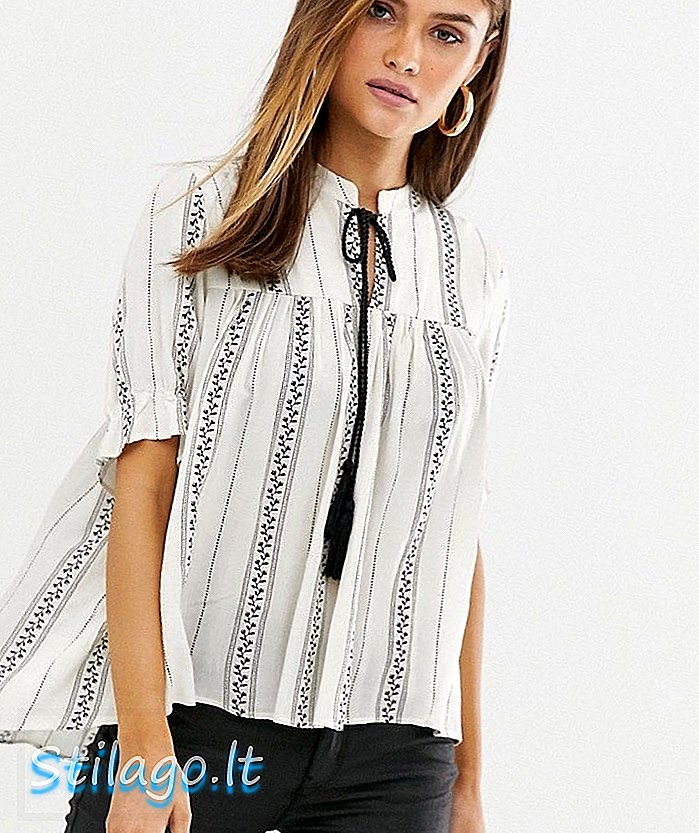 Y.A.S floral boho smock top-White