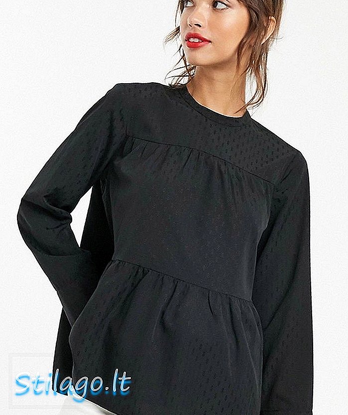 Vero Moda geo print smock blouse berwarna hitam-Multi