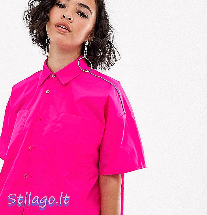 Košile z nylonu COLLUSION s reflexním vázáním - růžová