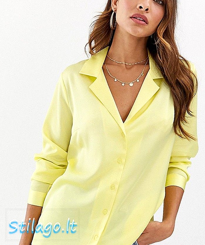 ASOS DESIGN avslappnad långärmad skjorta med lång ärm-gul