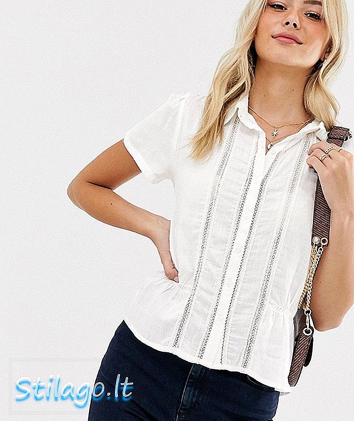 Pimkie blouse met korte mouwen en knoopsluiting in wit