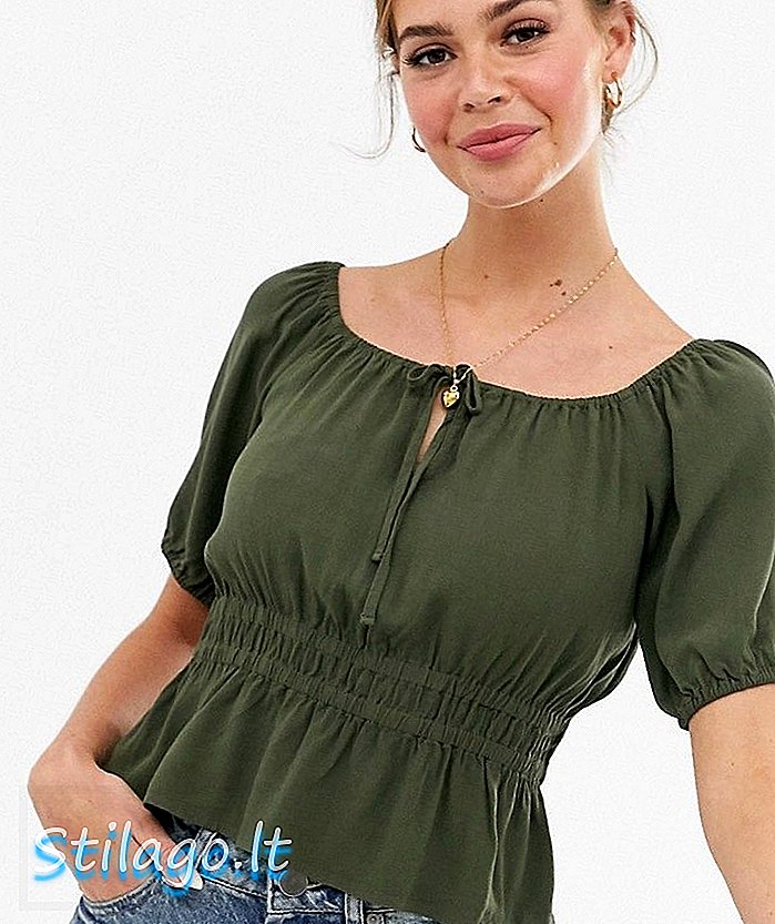 Abercrombie & Fitch изрязана прерийна блуза-зелена