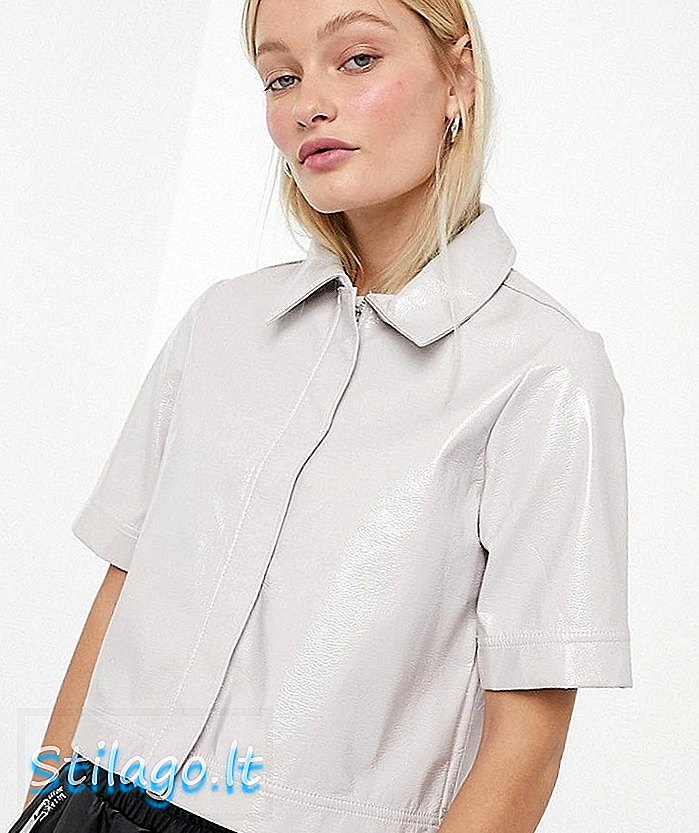 Monki co-ord cropped top em bege claro