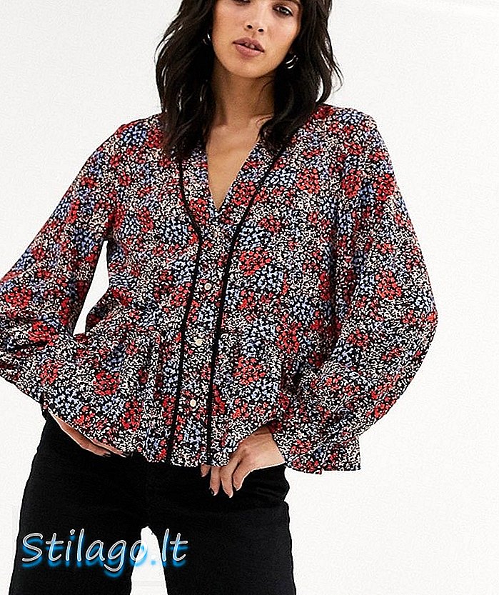 Topshop ditsy Blumenbluse in Multi