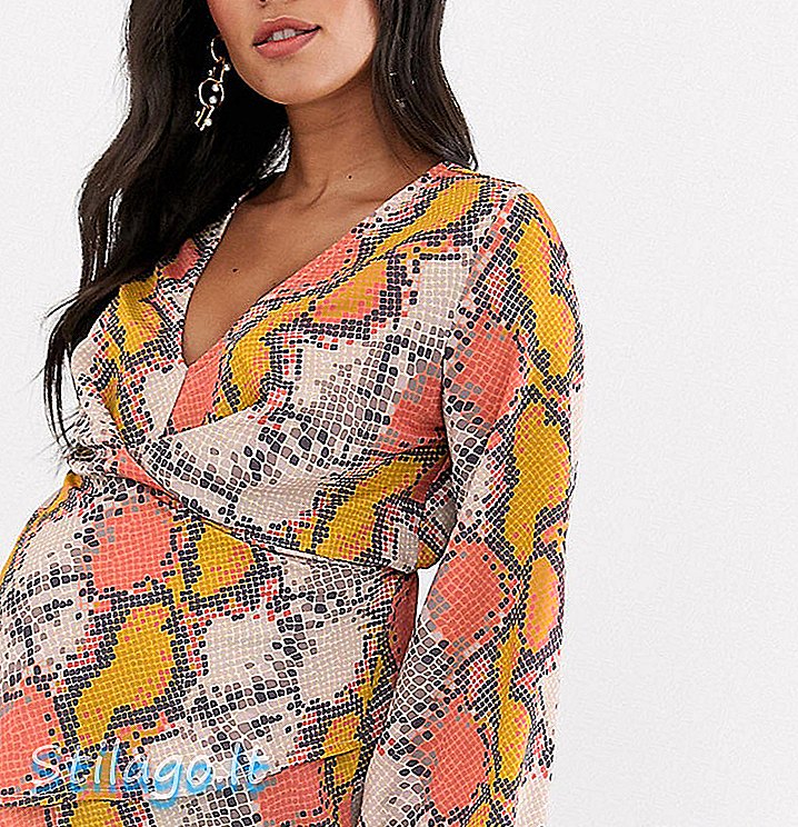 Flounce London Maternity wrap top σε πολλαπλό φίδι